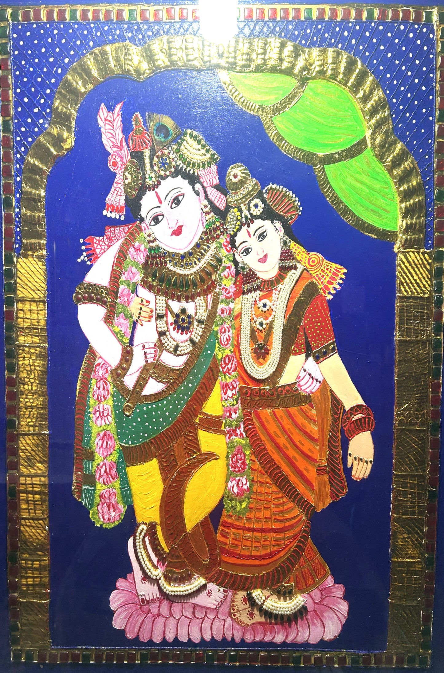 Bama Krishna Semi handmade Tanjore Painting